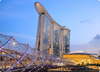  Marina Bay Sands, Singapore, Singapore. Features LYSAGHT® POWERDEK® 100®, POWERDEK® 120® and LYSAGHT® BONDEK II® decking systems.