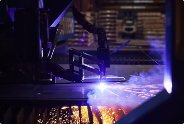 Machine welding steel